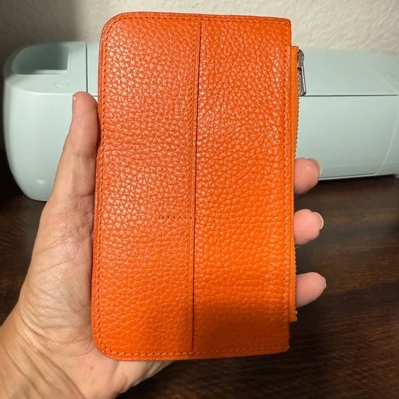 Hermes Orange Leather Wallet - Picture 2 of 10